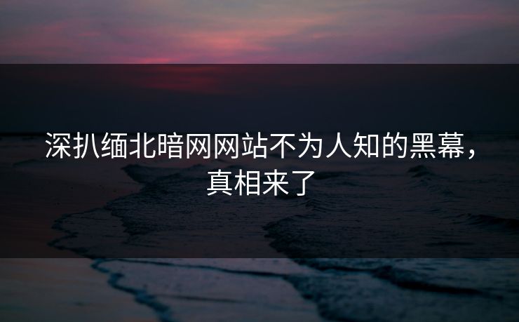 深扒缅北暗网网站不为人知的黑幕，真相来了