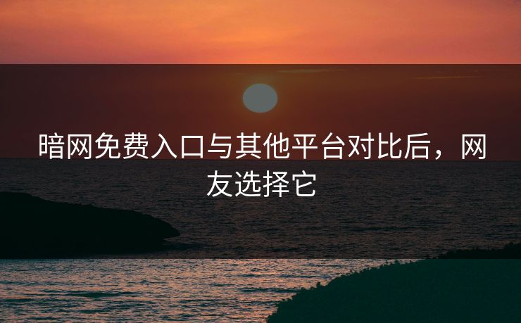 暗网免费入口与其他平台对比后，网友选择它