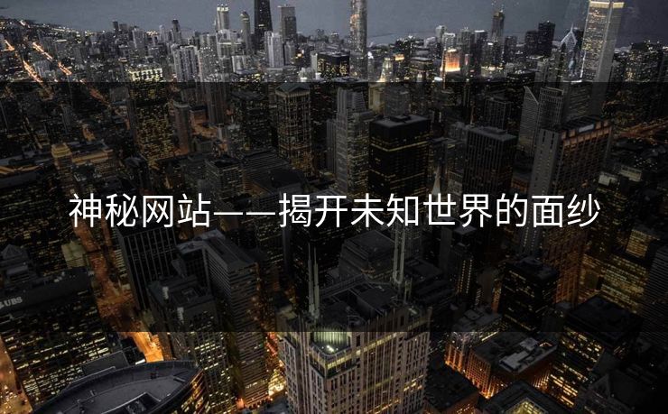 神秘网站——揭开未知世界的面纱