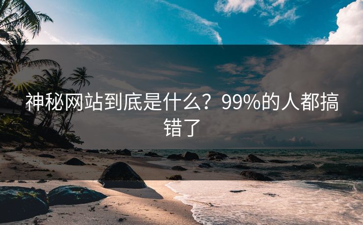 神秘网站到底是什么？99%的人都搞错了