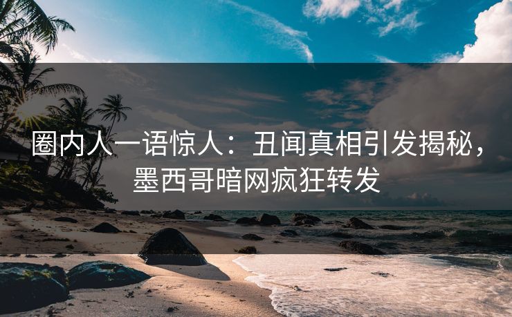 圈内人一语惊人：丑闻真相引发揭秘，墨西哥暗网疯狂转发