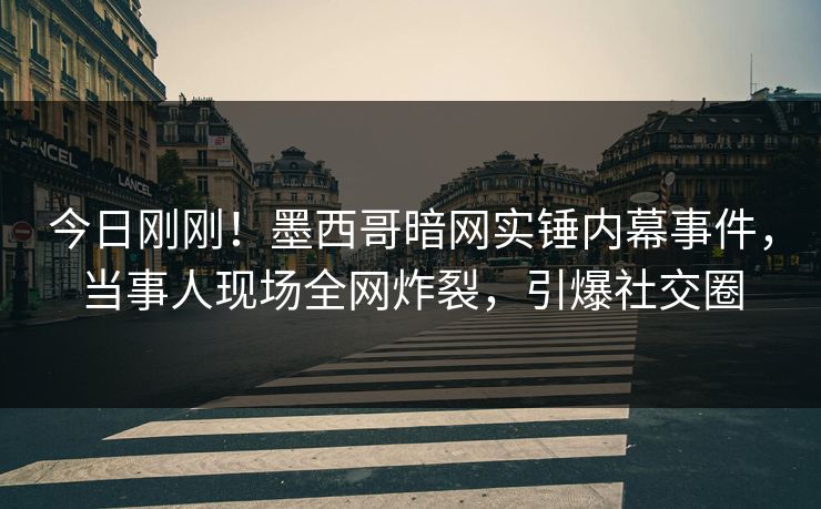 今日刚刚！墨西哥暗网实锤内幕事件，当事人现场全网炸裂，引爆社交圈