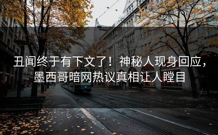 丑闻终于有下文了！神秘人现身回应，墨西哥暗网热议真相让人瞠目