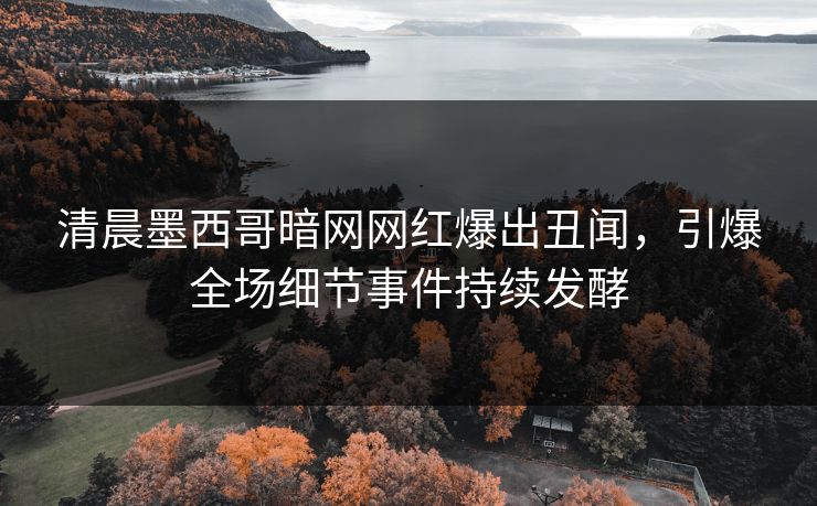 清晨墨西哥暗网网红爆出丑闻，引爆全场细节事件持续发酵