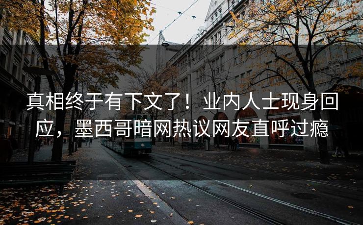 真相终于有下文了！业内人士现身回应，墨西哥暗网热议网友直呼过瘾