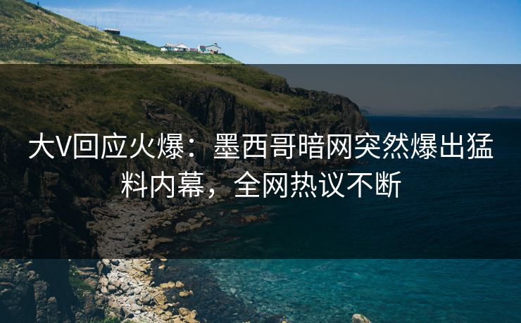 大V回应火爆：墨西哥暗网突然爆出猛料内幕，全网热议不断